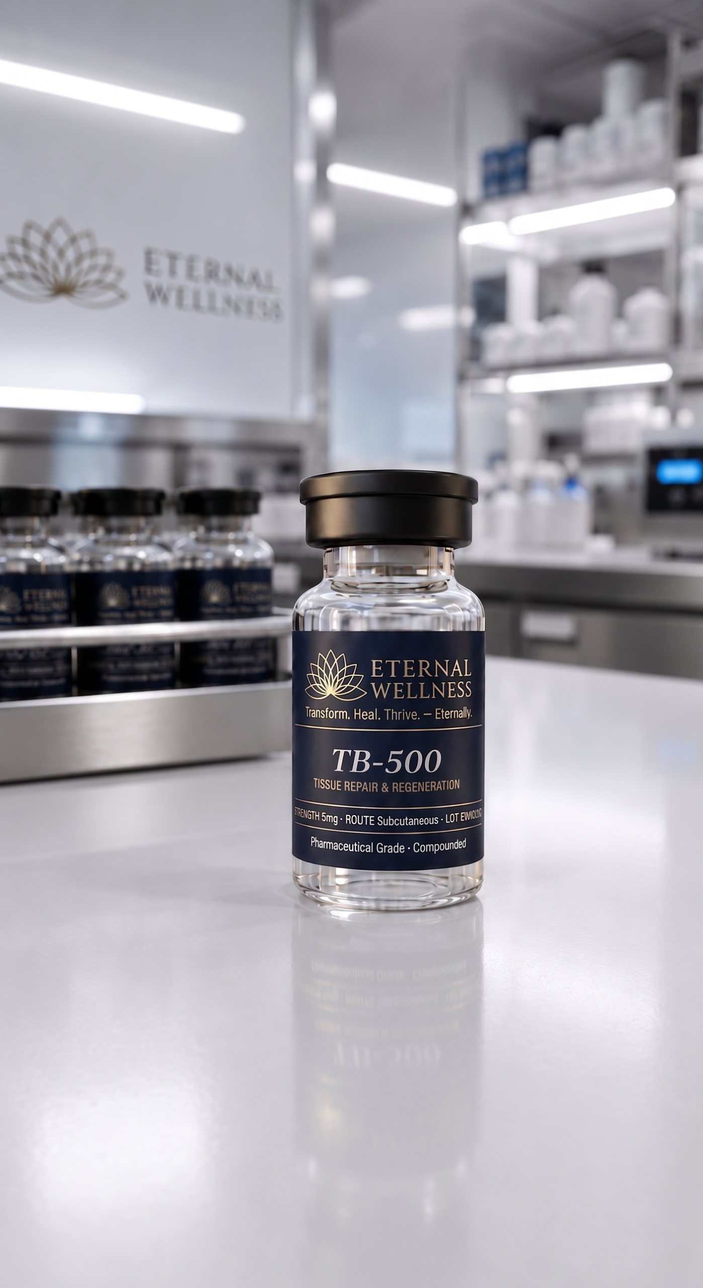 Pharmaceutical-grade TB-500 peptide vial — Eternal Wellness Center