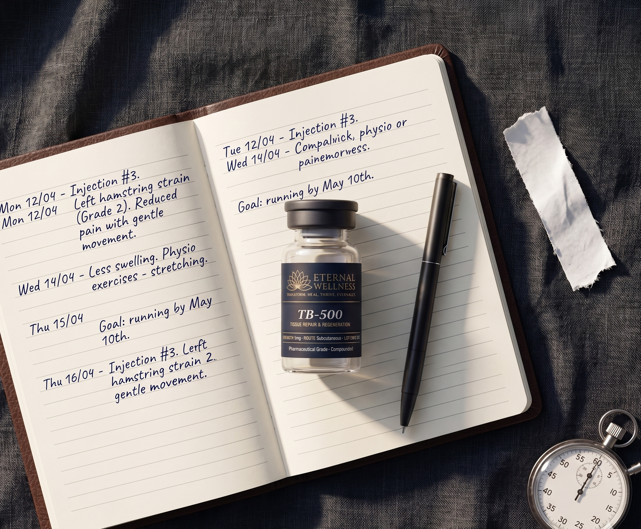 TB-500 protocol planning and timeline — Eternal Wellness Center repair programme